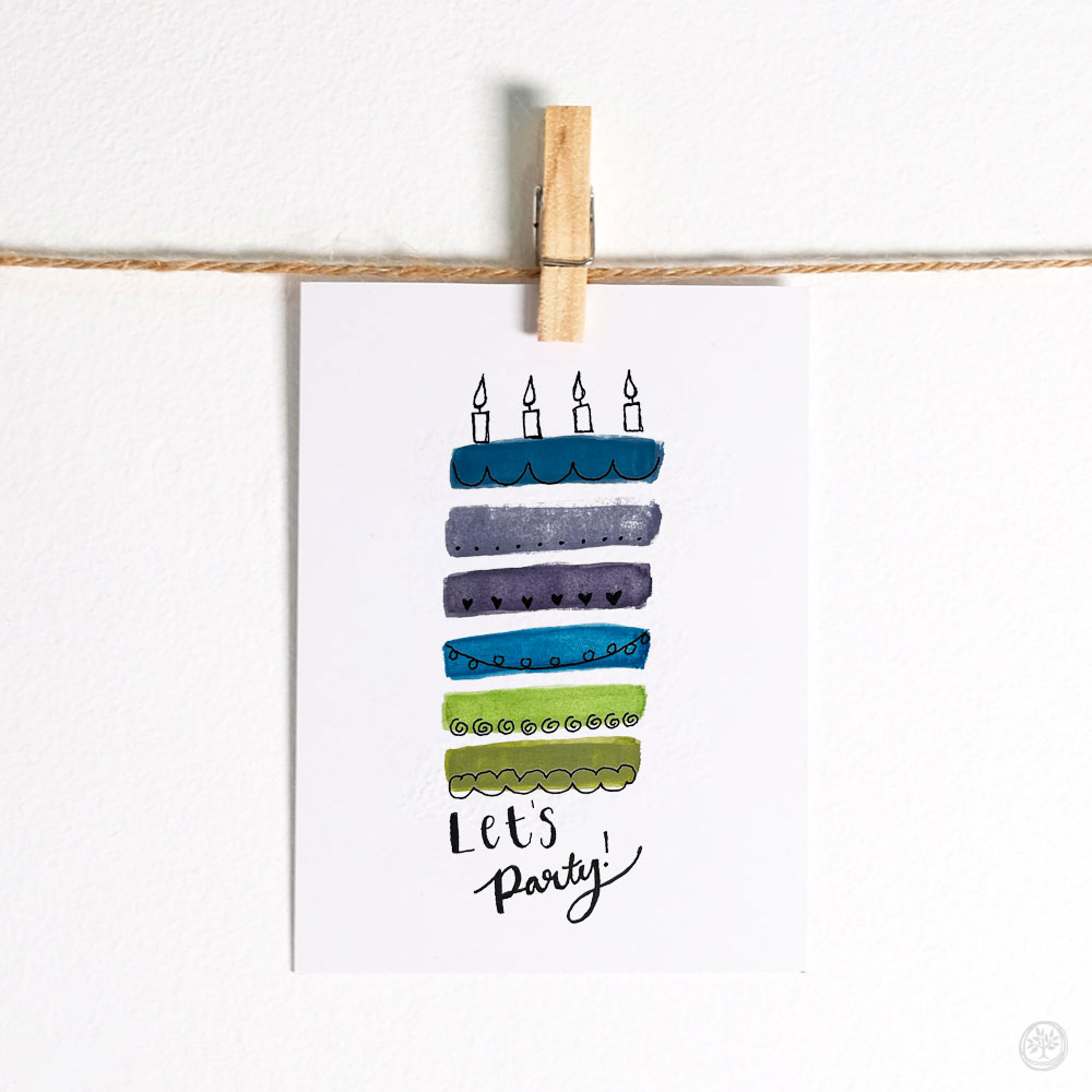 Birthday Cake Note Card Pack